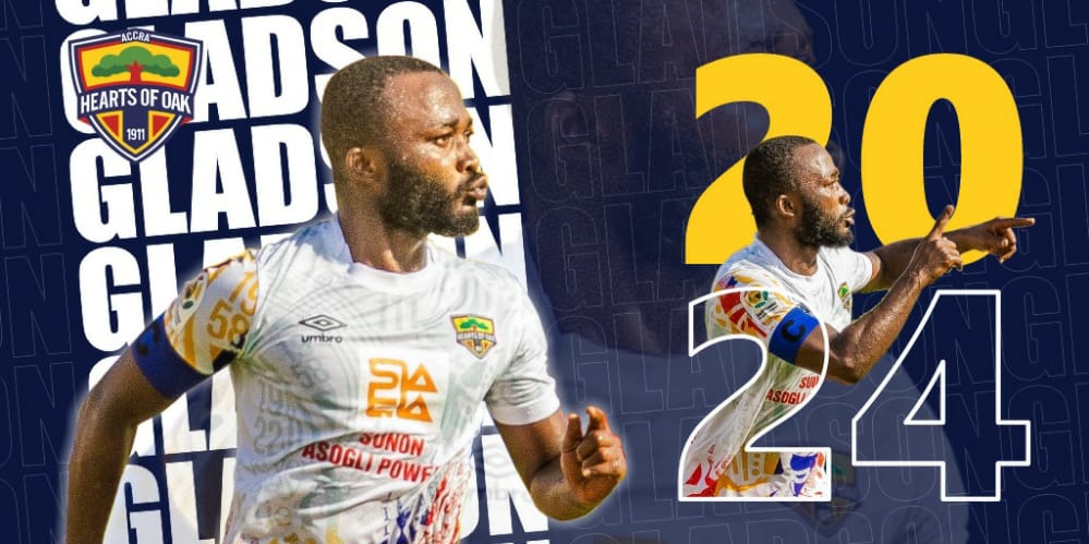 Hearts of Oak extends contract of experienced midfielder Gladson Awako until 2024