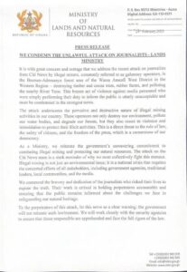 Ghana’s Lands Ministry Condemns Attack on Journalists by Illegal Miners 1 IMG 20250225 WA0005