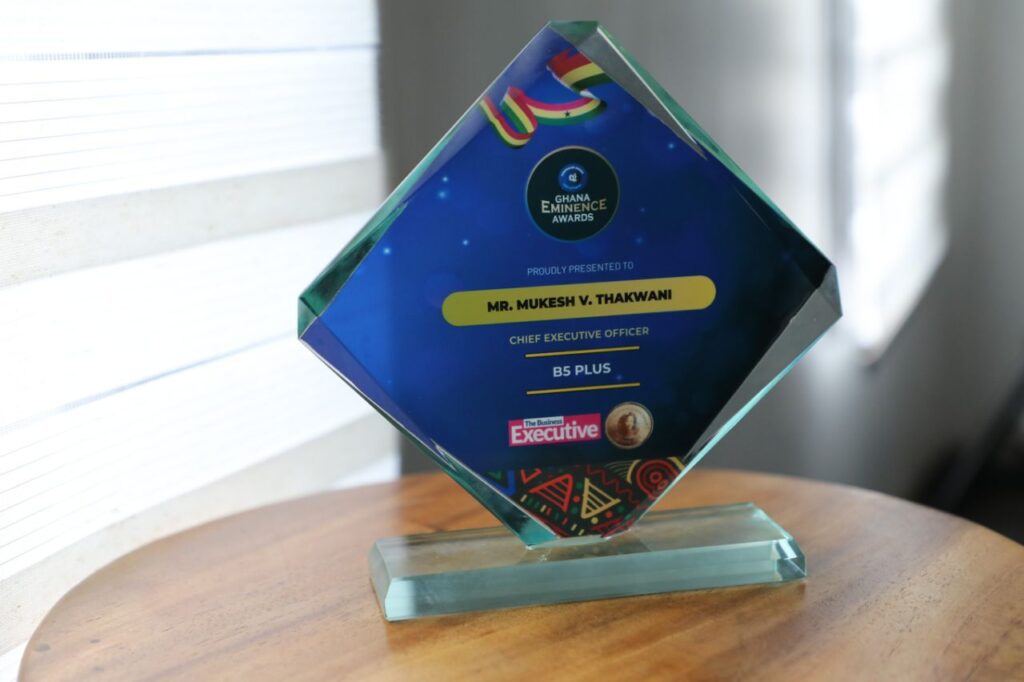B5 Plus Limited CEO and Founder, Mr. Mukesh V. Thakwani, awarded at the prestigious Ghana Eminence Awards 2025