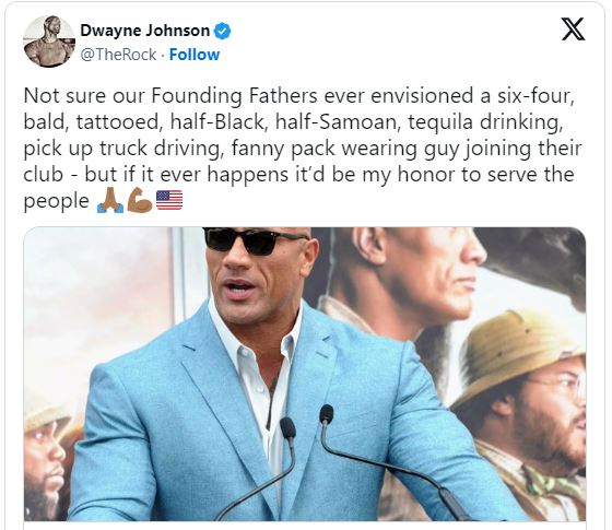 I have been approached Multiple Times To Run For President - The Rock