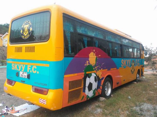 Skyy Fc unveils new bus for the 2017/2018 National Division One League